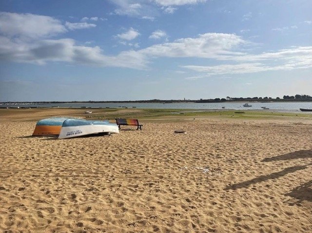 Playa el Rompido desde una terraza de bar