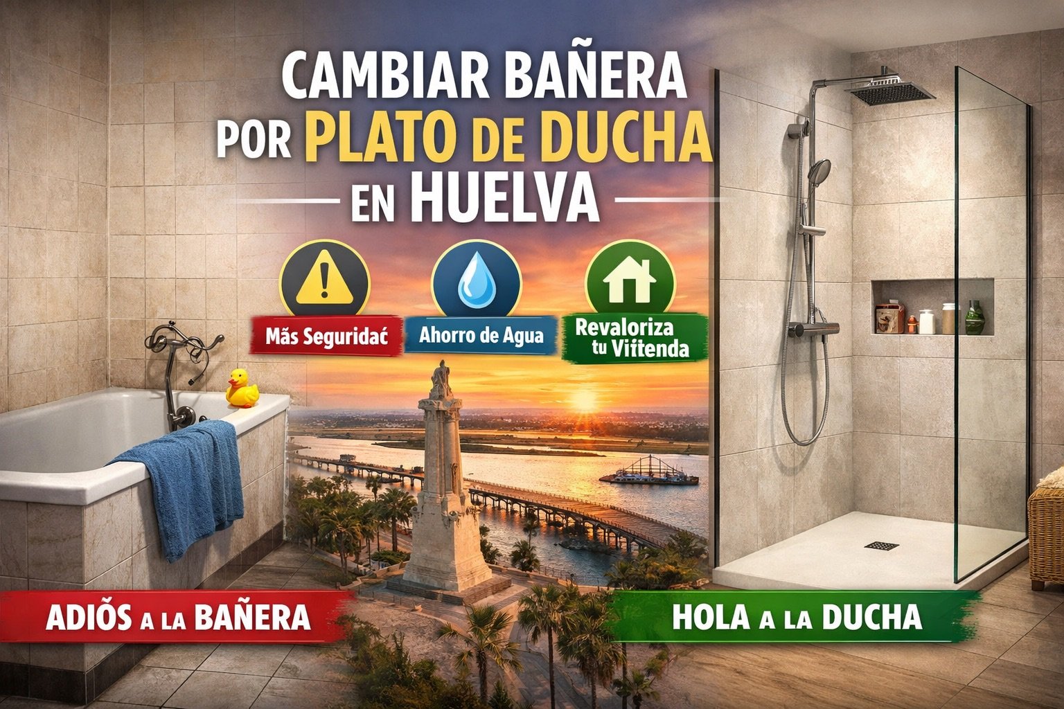 cambiar bañera por ducha en Huelva